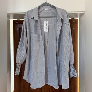 ASVIVD Women's Striped Button Down Shirt